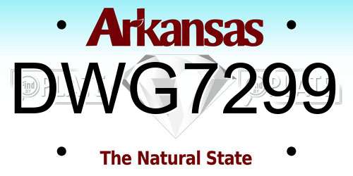 DWG7299 Arkansas License Plate