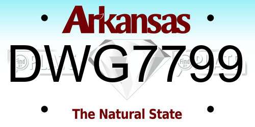 DWG7799 Arkansas License Plate