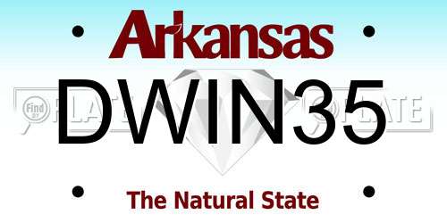 DWIN35 Arkansas License Plate