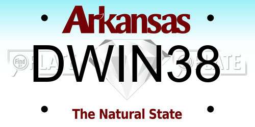 DWIN38 Arkansas License Plate