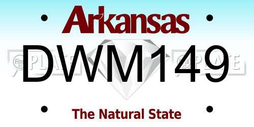 DWM149 Arkansas License Plate