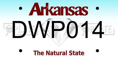 DWP014 Arkansas License Plate