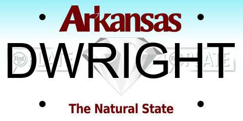 DWRIGHT Arkansas License Plate