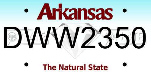 DWW2350 Arkansas License Plate