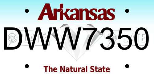 DWW7350 Arkansas License Plate