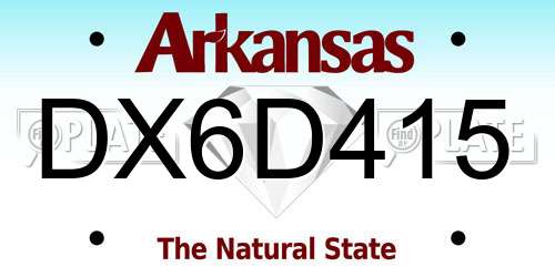 DX6D415 Arkansas License Plate