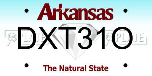 DXT31O Arkansas License Plate