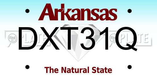 DXT31Q Arkansas License Plate