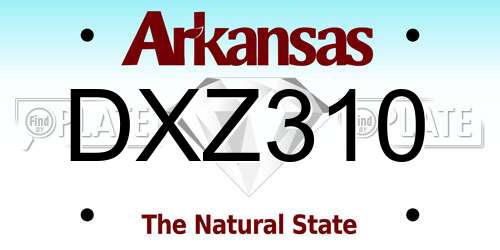 DXZ310 Arkansas License Plate