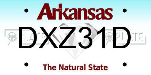 DXZ31D Arkansas License Plate