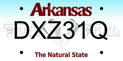 DXZ31Q Arkansas License Plate