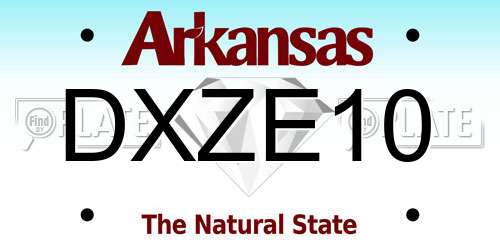 DXZE10 Arkansas License Plate
