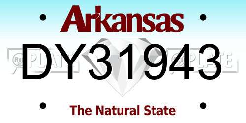 DY31943 Arkansas License Plate