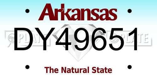 DY49651 Arkansas License Plate