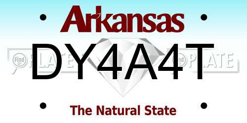 DY4A4T Arkansas License Plate