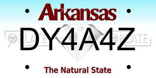 DY4A4Z Arkansas License Plate