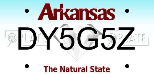 DY5G5Z Arkansas License Plate