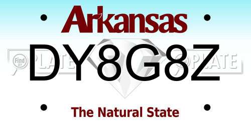 DY8G8Z Arkansas License Plate