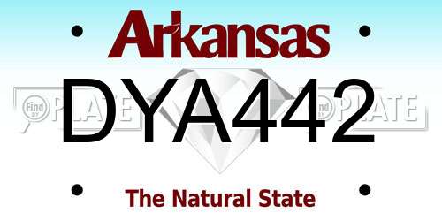 DYA442 Arkansas License Plate