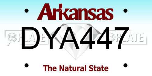DYA447 Arkansas License Plate