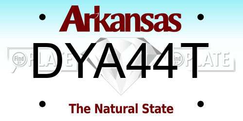 DYA44T Arkansas License Plate
