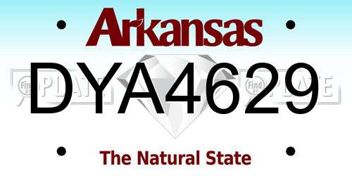 DYA4629 Arkansas License Plate