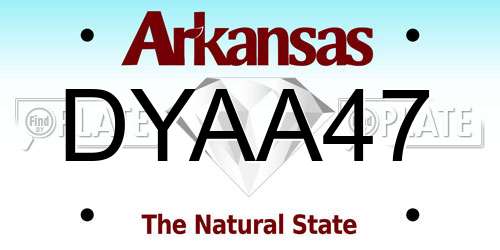 DYAA47 Arkansas License Plate