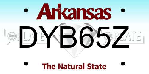 DYB65Z Arkansas License Plate