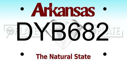 DYB682 Arkansas License Plate
