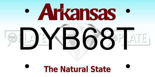 DYB68T Arkansas License Plate