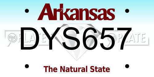 DYS657 Arkansas License Plate