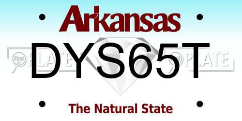 DYS65T Arkansas License Plate
