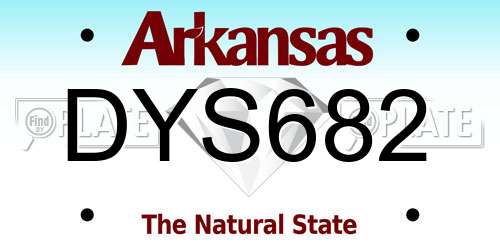 DYS682 Arkansas License Plate