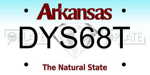 DYS68T Arkansas License Plate