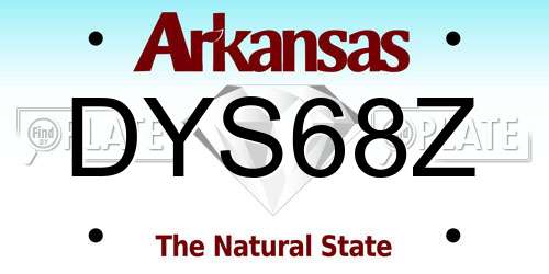 DYS68Z Arkansas License Plate