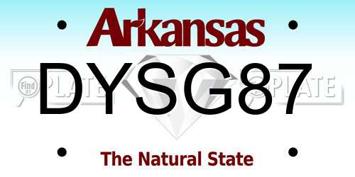 DYSG87 Arkansas License Plate