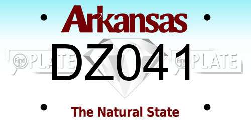 DZ041 Arkansas License Plate