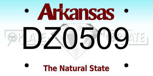 DZ0509 Arkansas License Plate