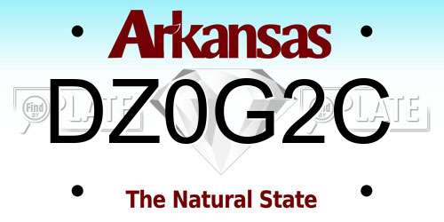 DZ0G2C Arkansas License Plate