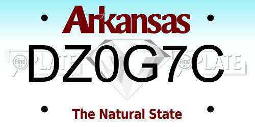 DZ0G7C Arkansas License Plate