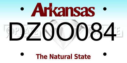 DZ0O084 Arkansas License Plate