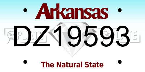 DZ19593 Arkansas License Plate