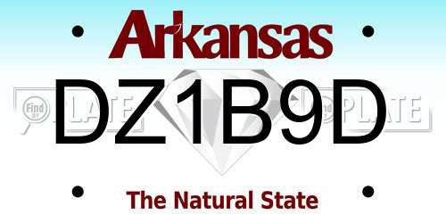 DZ1B9D Arkansas License Plate