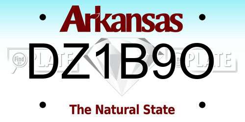 DZ1B9O Arkansas License Plate