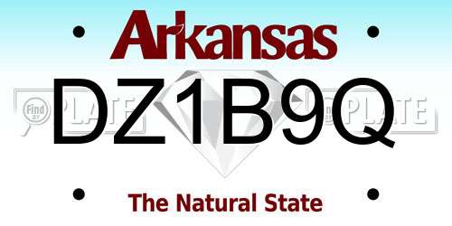 DZ1B9Q Arkansas License Plate