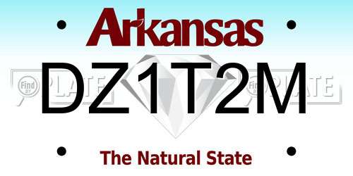 DZ1T2M Arkansas License Plate