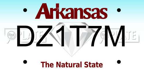 DZ1T7M Arkansas License Plate