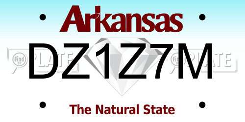 DZ1Z7M Arkansas License Plate