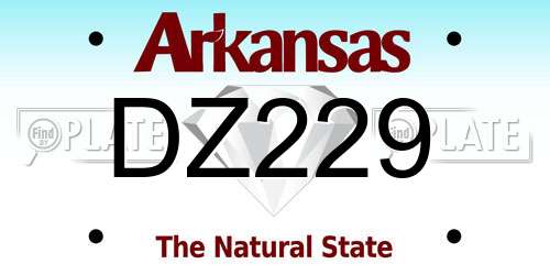 DZ229 Arkansas License Plate