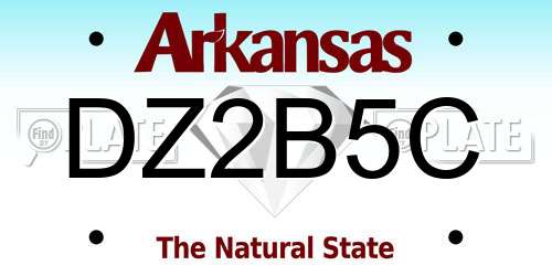 DZ2B5C Arkansas License Plate